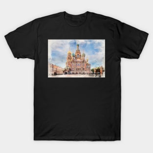 The church of Savior on Spilled Blood in Saint Petersburg, Russia T-Shirt